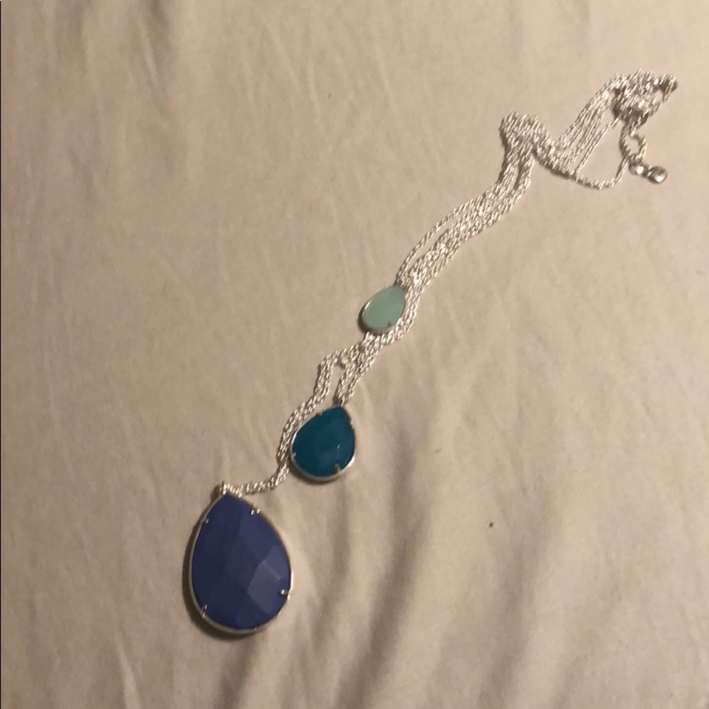 Silver multicolored multilayer necklace